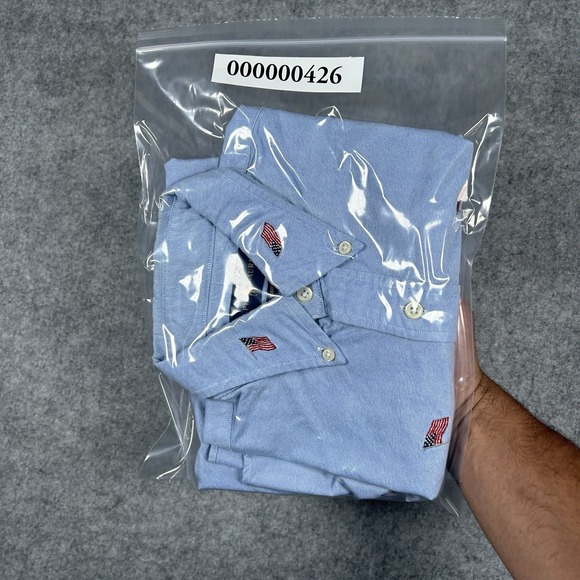 Polo Ralph Lauren Button Down Shirt Mens Size Medium America Flag Short Sleeve - Picture 16 of 16